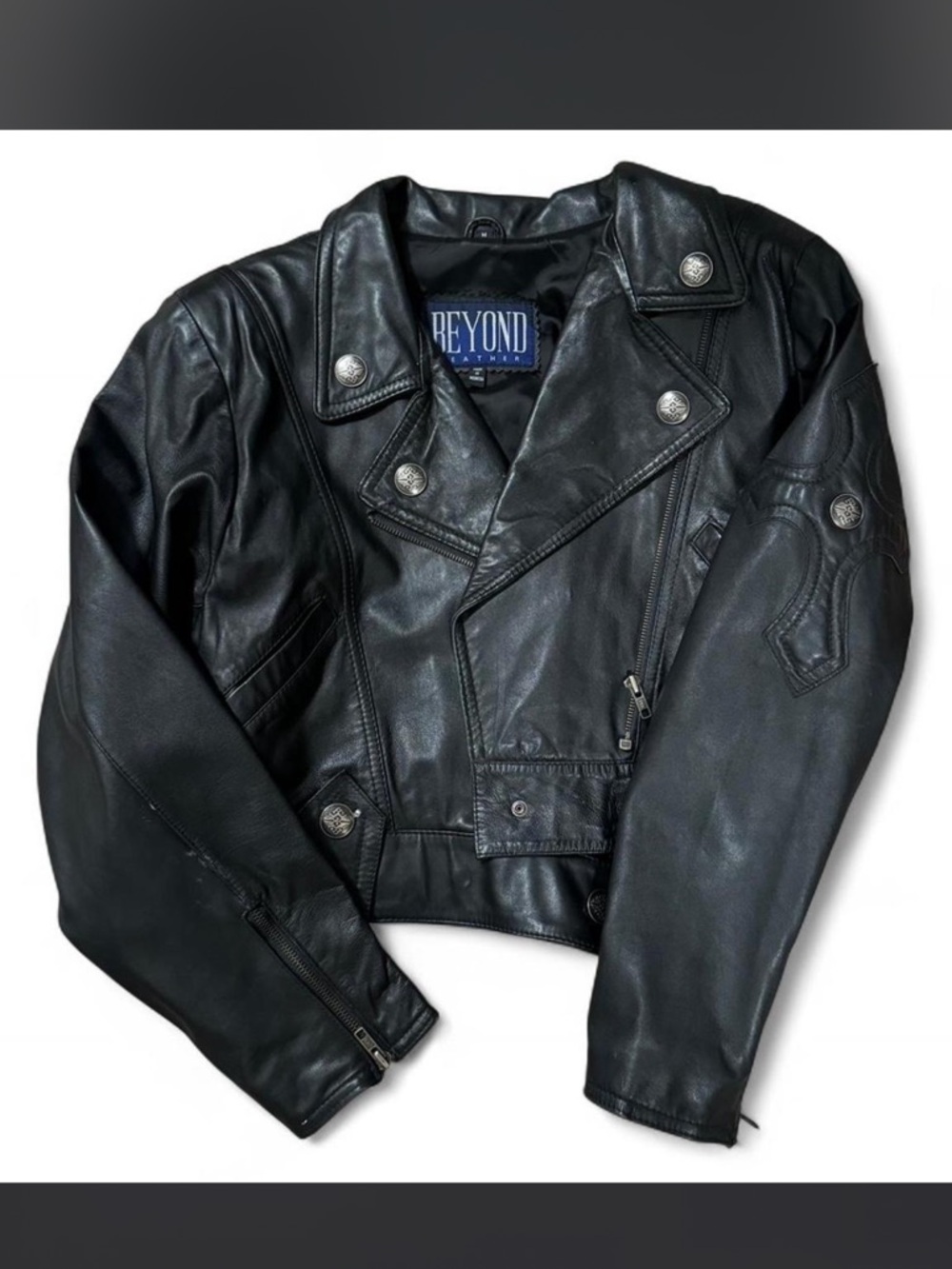 Beyond Vintage Black Leather Moto Jacket
